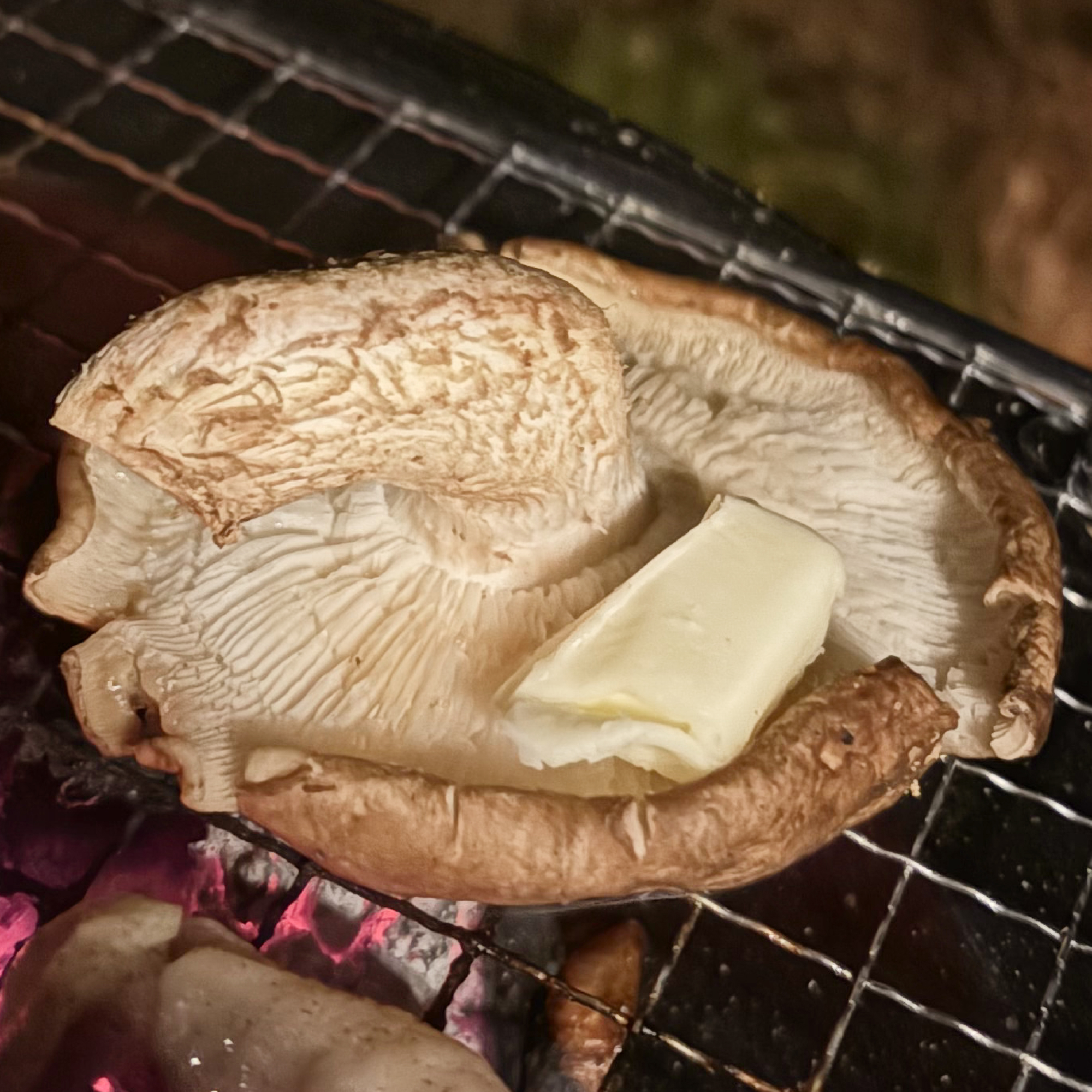 キャンプ BBQ 椎茸バター